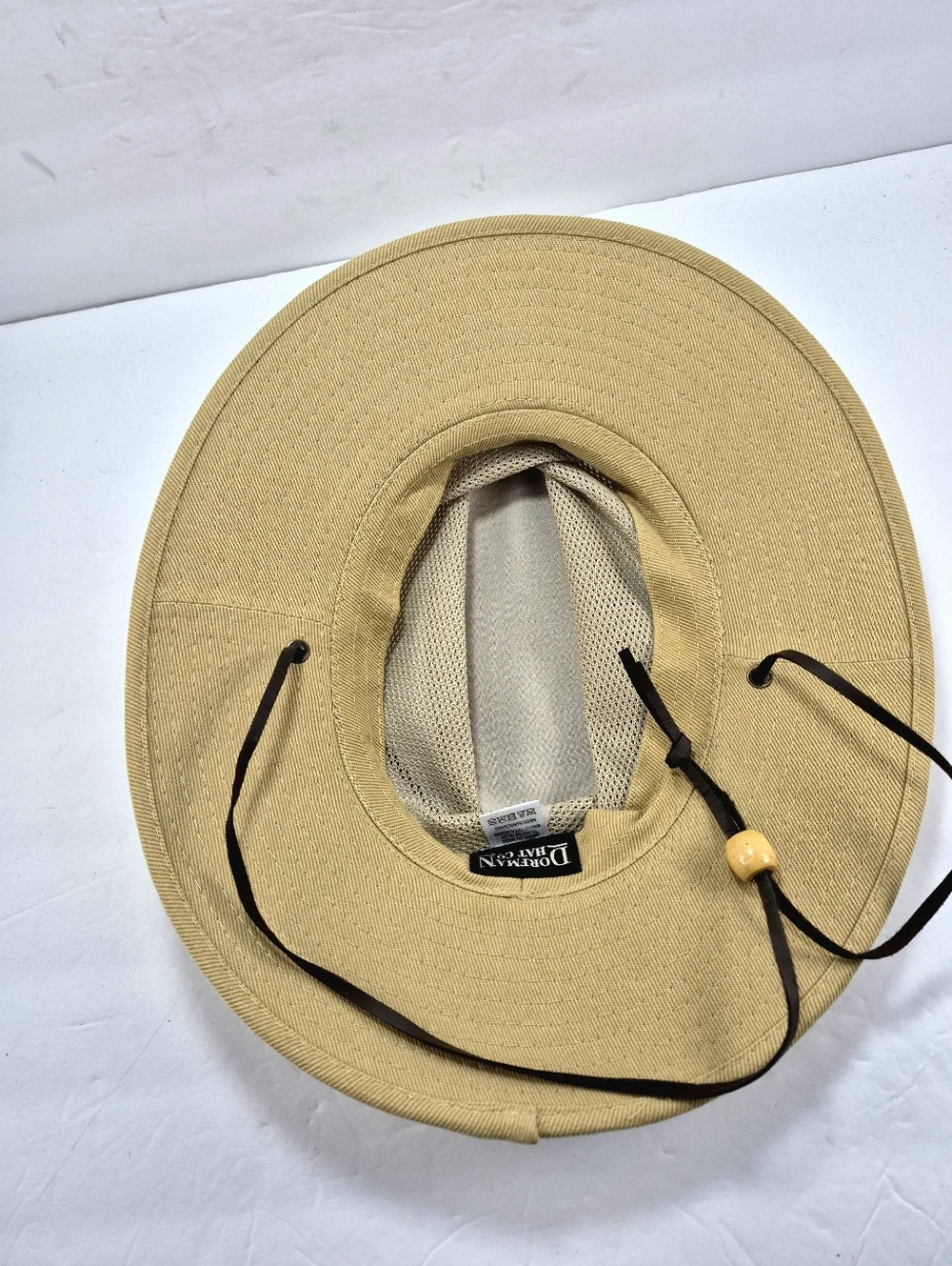NWOT Dorfman Hat Co. Khaki Mesh Crown Safari Sun Hat Unisex Packable Travel